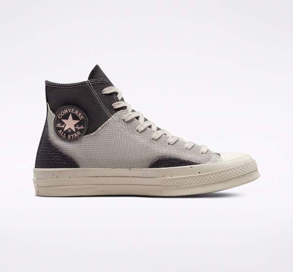 Tenis Cano Alto Converse Chuck 70 Crafted Lona Marrom | CV-019ITG