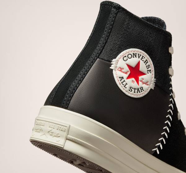 Tenis Cano Alto Converse Chuck 70 Crafted Couro Pretas Vermelhas | CV-327XNK