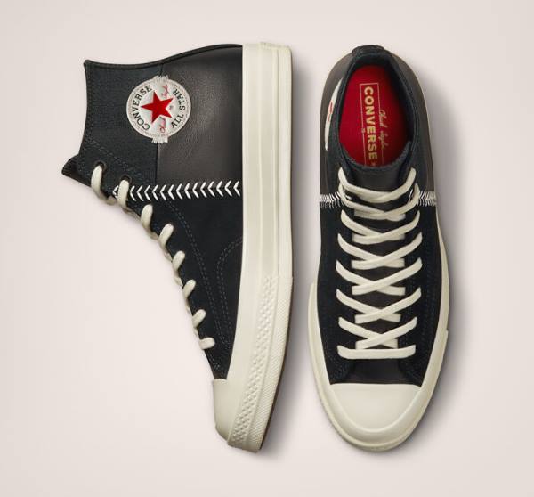 Tenis Cano Alto Converse Chuck 70 Crafted Couro Pretas Vermelhas | CV-327XNK