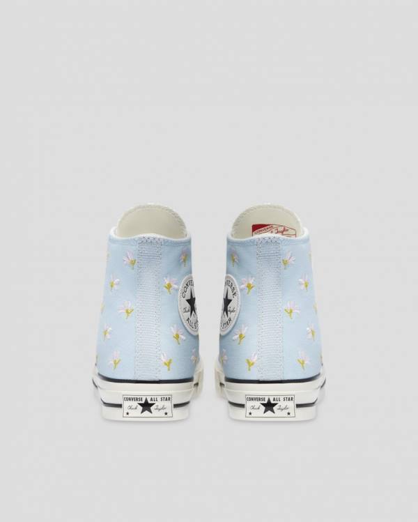 Tenis Cano Alto Converse Chuck 70 Embroidered Garden Party Azuis | CV-094VIY