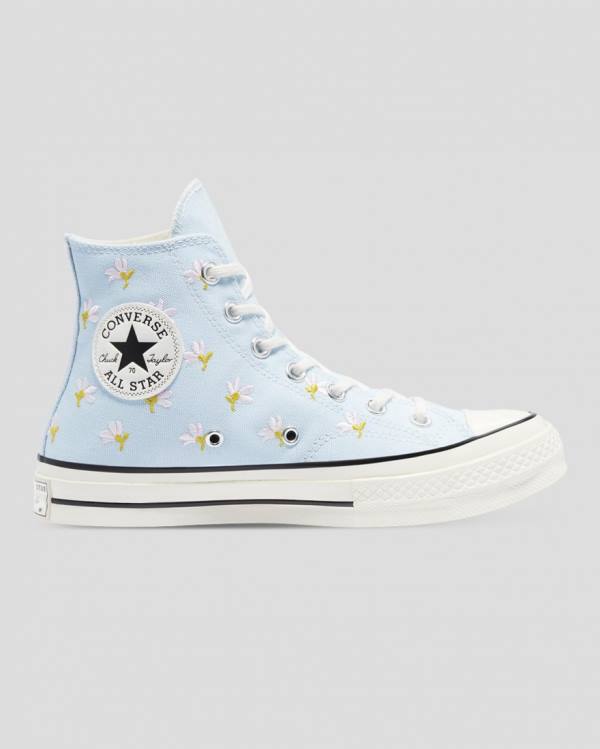 Tenis Cano Alto Converse Chuck 70 Embroidered Garden Party Azuis | CV-094VIY