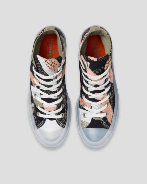 Tenis Cano Alto Converse Chuck 70 Knit Print Pretas Laranja | CV-264MRY