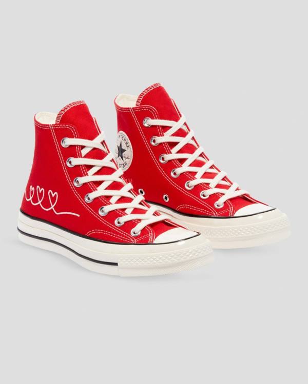 Tenis Cano Alto Converse Chuck 70 Love Thread Vermelhas | CV-934NOJ