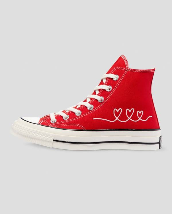 Tenis Cano Alto Converse Chuck 70 Love Thread Vermelhas | CV-934NOJ