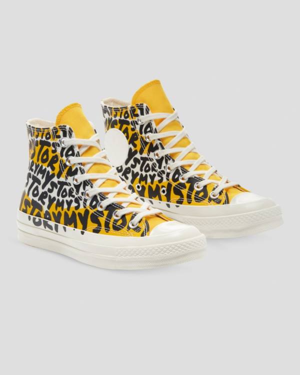 Tenis Cano Alto Converse Chuck 70 My Story Amarelas | CV-527IHQ