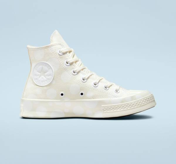 Tenis Cano Alto Converse Chuck 70 Polka Dots Branco | CV-246OVY