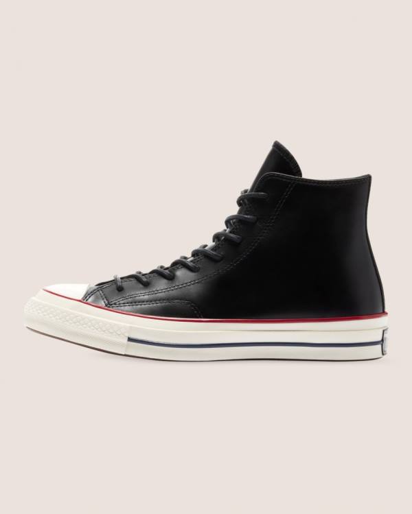 Tenis Cano Alto Converse Chuck 70 Premium Couro Pretas | CV-187AZY