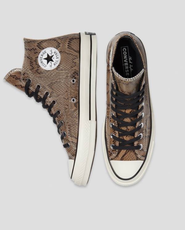 Tenis Cano Alto Converse Chuck 70 Reptile Camurça Marrom | CV-156DOU