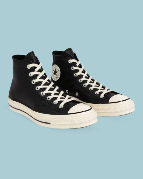 Tenis Cano Alto Converse Chuck 70 Seasonal Couro Pretas | CV-243MJP