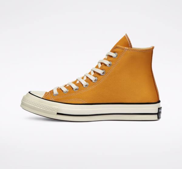 Tenis Cano Alto Converse Chuck 70 Sunflower Yellow Pretas | CV-682WCO