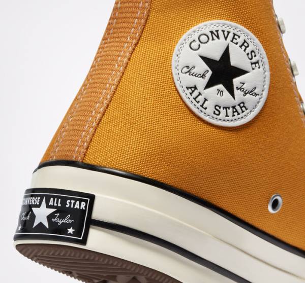 Tenis Cano Alto Converse Chuck 70 Sunflower Yellow Pretas | CV-682WCO