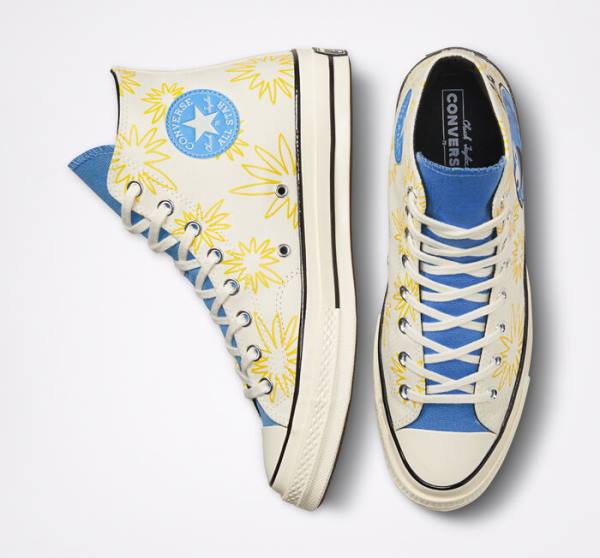 Tenis Cano Alto Converse Chuck 70 Sunny Floral Azuis | CV-026RJH