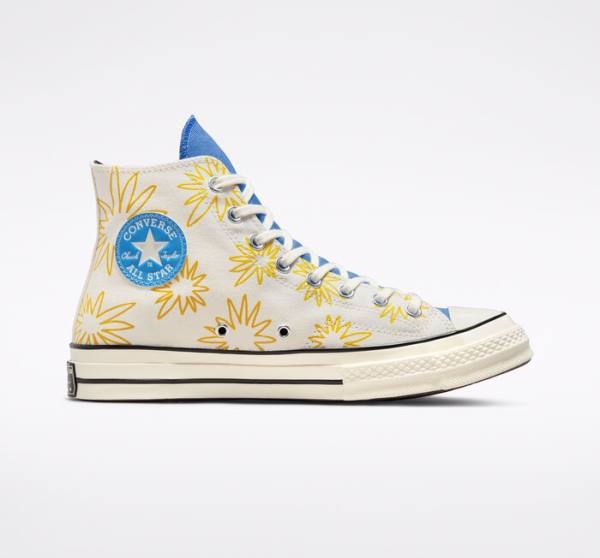 Tenis Cano Alto Converse Chuck 70 Sunny Floral Azuis | CV-026RJH