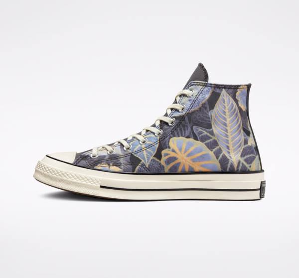 Tenis Cano Alto Converse Chuck 70 Tropical Leaf Pretas | CV-038PGY