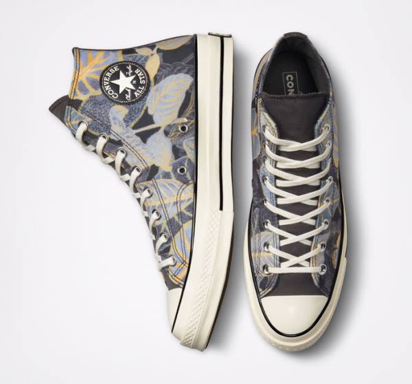 Tenis Cano Alto Converse Chuck 70 Tropical Leaf Pretas | CV-639HZD