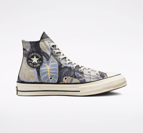 Tenis Cano Alto Converse Chuck 70 Tropical Leaf Pretas | CV-639HZD