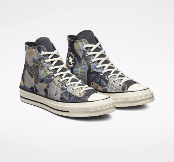 Tenis Cano Alto Converse Chuck 70 Tropical Leaf Pretas | CV-783NFS