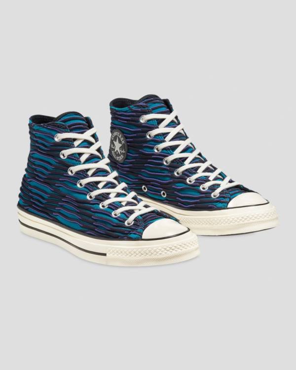 Tenis Cano Alto Converse Chuck 70 Wavy Knit Azuis | CV-047ZSH