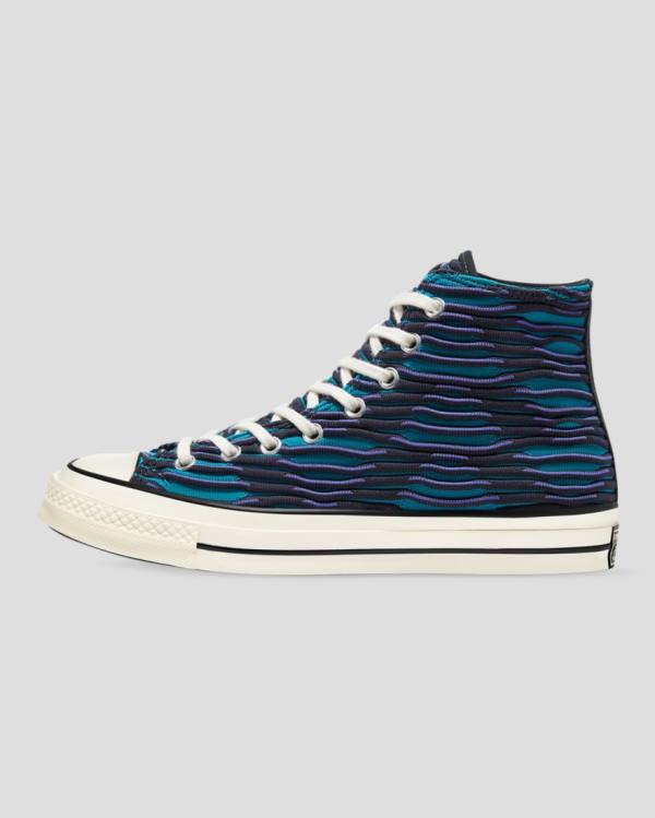 Tenis Cano Alto Converse Chuck 70 Wavy Knit Azuis | CV-047ZSH