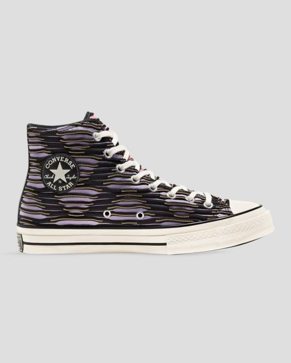 Tenis Cano Alto Converse Chuck 70 Wavy Knit Laranja Pretas Roxo | CV-130TNP