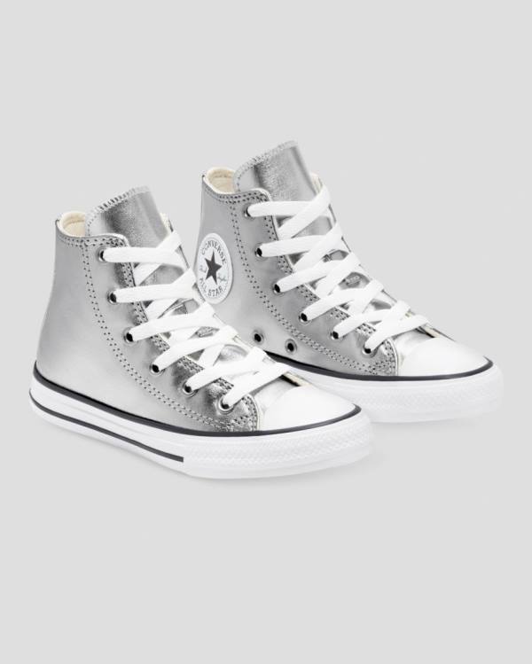 Tenis Cano Alto Converse Chuck Taylor All Star Metallic Prateadas | CV-013ISL