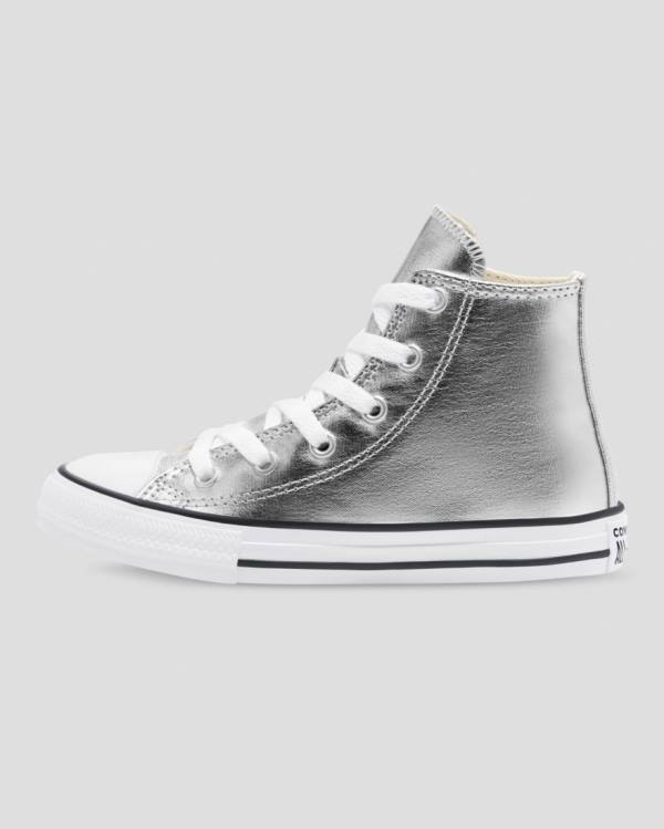 Tenis Cano Alto Converse Chuck Taylor All Star Metallic Prateadas | CV-013ISL