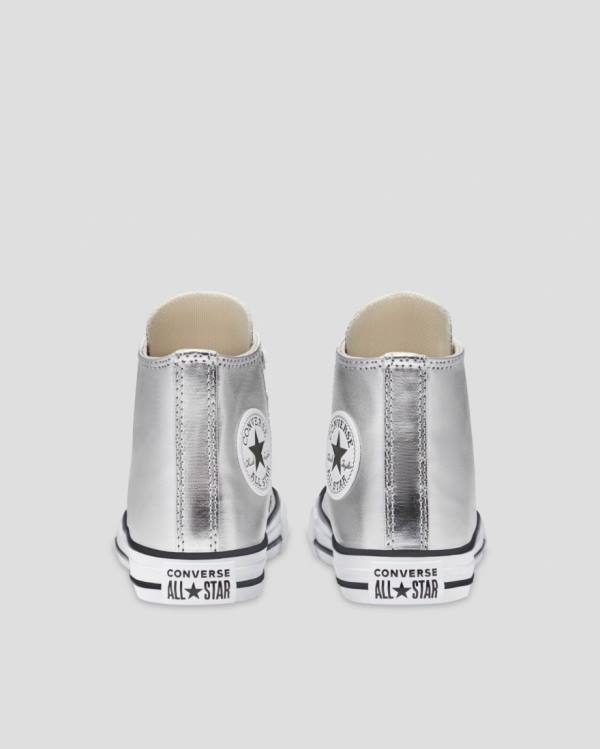 Tenis Cano Alto Converse Chuck Taylor All Star Metallic Prateadas | CV-013ISL