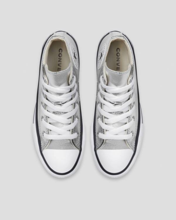 Tenis Cano Alto Converse Chuck Taylor All Star Metallic Prateadas | CV-013ISL