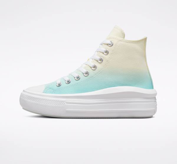 Tenis Cano Alto Converse Chuck Taylor All Star Move Plataforma Ombre Branco | CV-024BYK