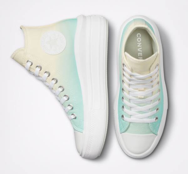 Tenis Cano Alto Converse Chuck Taylor All Star Move Plataforma Ombre Branco | CV-024BYK