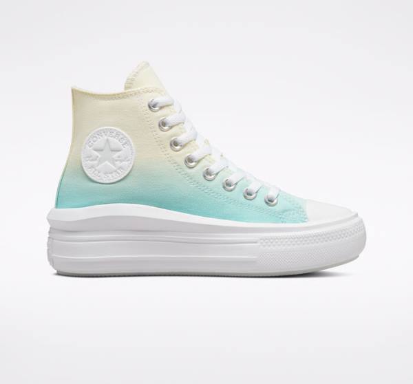 Tenis Cano Alto Converse Chuck Taylor All Star Move Plataforma Ombre Branco | CV-024BYK