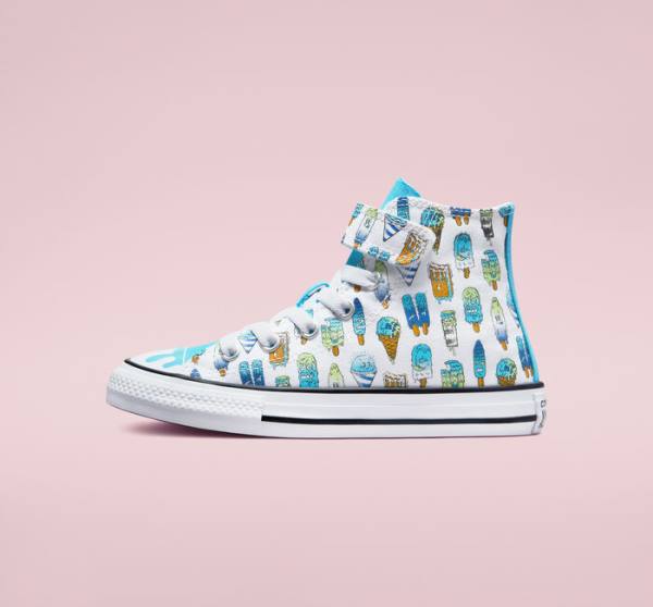 Tenis Cano Alto Converse Chuck Taylor All Star Easy-On Frozen Treats Branco Azuis Luz Verdes | CV-027XDJ