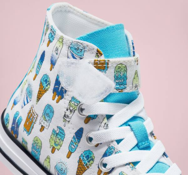 Tenis Cano Alto Converse Chuck Taylor All Star Easy-On Frozen Treats Branco Azuis Luz Verdes | CV-027XDJ