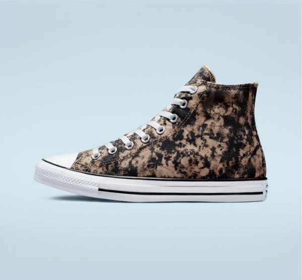 Tenis Cano Alto Converse Chuck Taylor All Star Dip Dye Pretas Branco | CV-047UGV