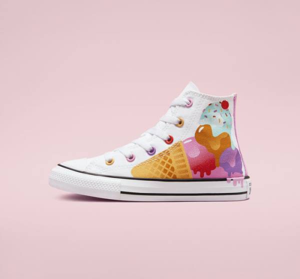 Tenis Cano Alto Converse Chuck Taylor All Star Sweet Scoops Branco Bege Branco | CV-059WEC