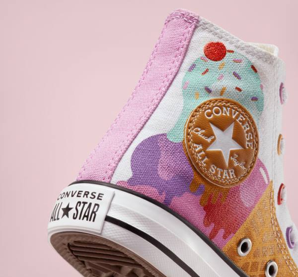 Tenis Cano Alto Converse Chuck Taylor All Star Sweet Scoops Branco Bege Branco | CV-059WEC