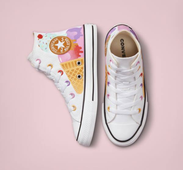 Tenis Cano Alto Converse Chuck Taylor All Star Sweet Scoops Branco Bege Branco | CV-059WEC