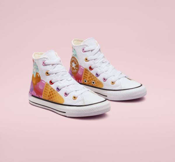 Tenis Cano Alto Converse Chuck Taylor All Star Sweet Scoops Branco Bege Branco | CV-059WEC