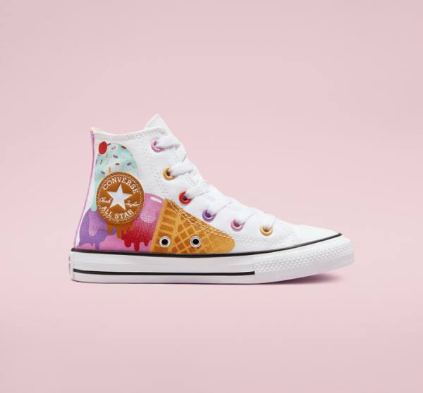 Tenis Cano Alto Converse Chuck Taylor All Star Sweet Scoops Branco Bege Branco | CV-059WEC