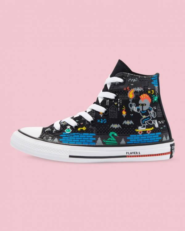 Tenis Cano Alto Converse Chuck Taylor All Star Gamer Print Pretas | CV-063THB