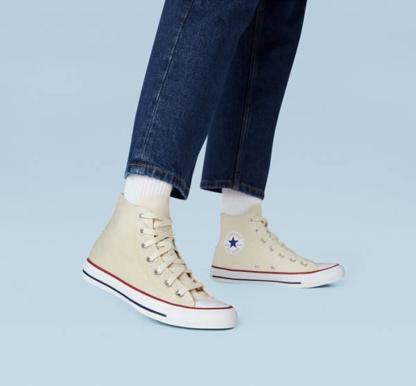 Tenis Cano Alto Converse Chuck Taylor All Star Natural Ivory Bege Branco | CV-067AMX