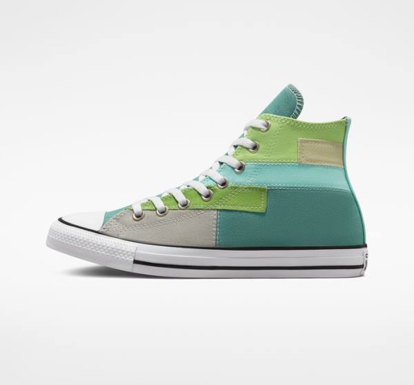 Tenis Cano Alto Converse Chuck Taylor All Star Patchwork Luz Verdes Luz | CV-087ZIU