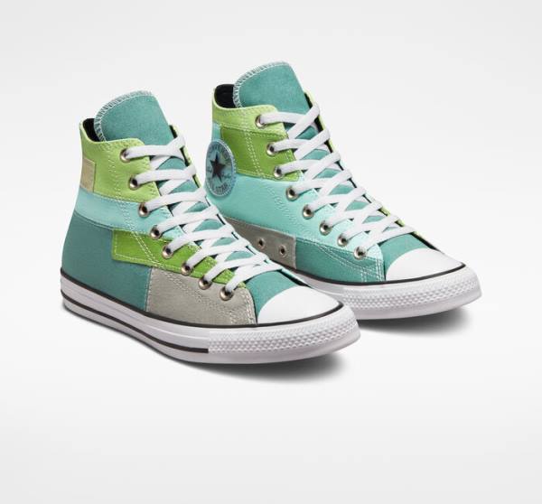 Tenis Cano Alto Converse Chuck Taylor All Star Patchwork Luz Verdes Luz | CV-087ZIU