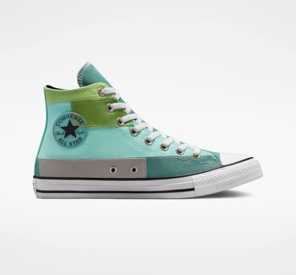 Tenis Cano Alto Converse Chuck Taylor All Star Patchwork Luz Verdes Luz | CV-087ZIU