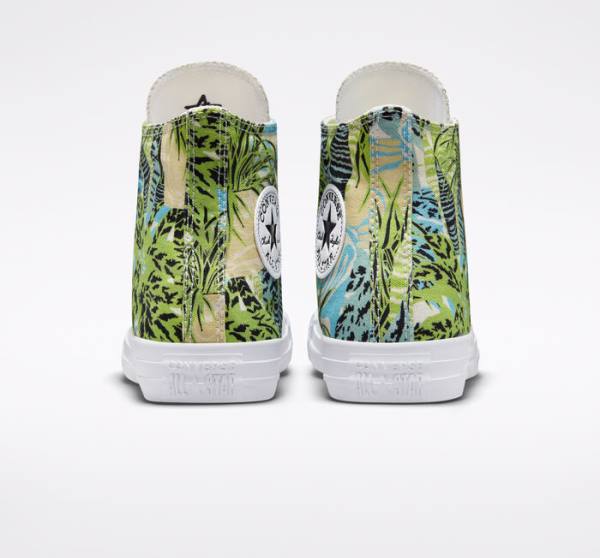 Tenis Cano Alto Converse Chuck Taylor All Star Tropical Florals Luz Verdes Branco | CV-089LWM