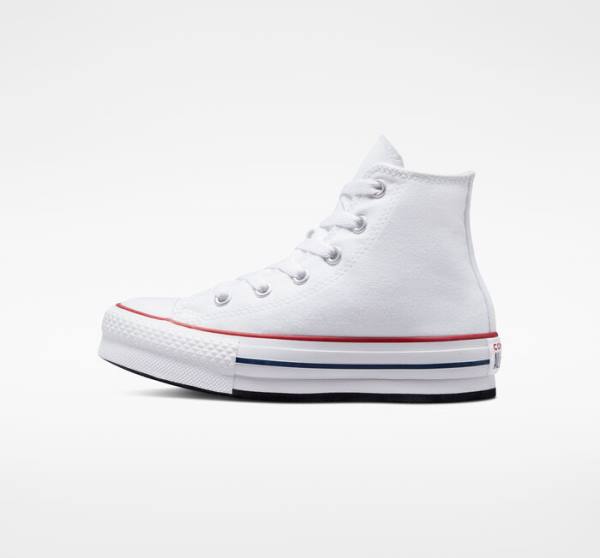 Tenis Cano Alto Converse Chuck Taylor All Star Lift Plataforma Branco Vermelhas Escuro Azul Marinho | CV-104OEV