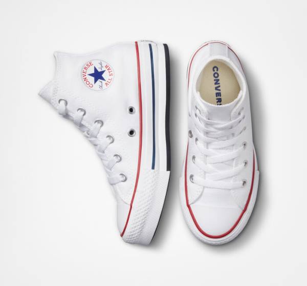 Tenis Cano Alto Converse Chuck Taylor All Star Lift Plataforma Branco Vermelhas Escuro Azul Marinho | CV-104OEV