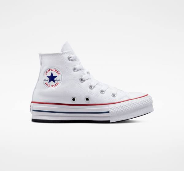 Tenis Cano Alto Converse Chuck Taylor All Star Lift Plataforma Branco Vermelhas Escuro Azul Marinho | CV-104OEV