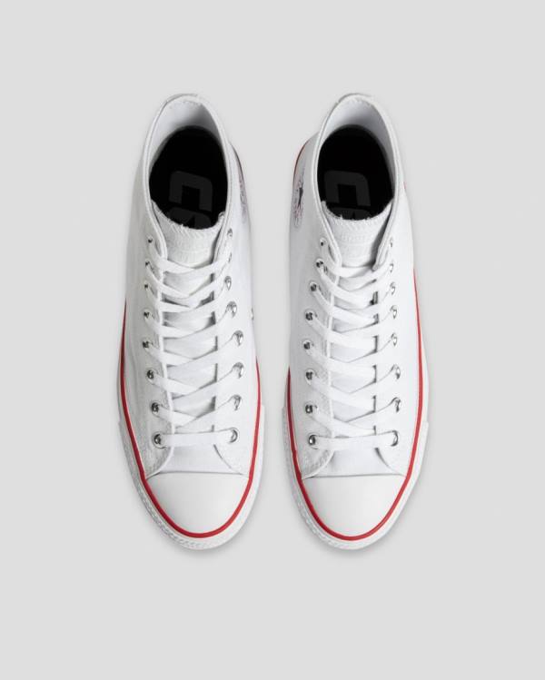 Tenis Cano Alto Converse Chuck Taylor All Star Pro Lona Branco | CV-120RHP