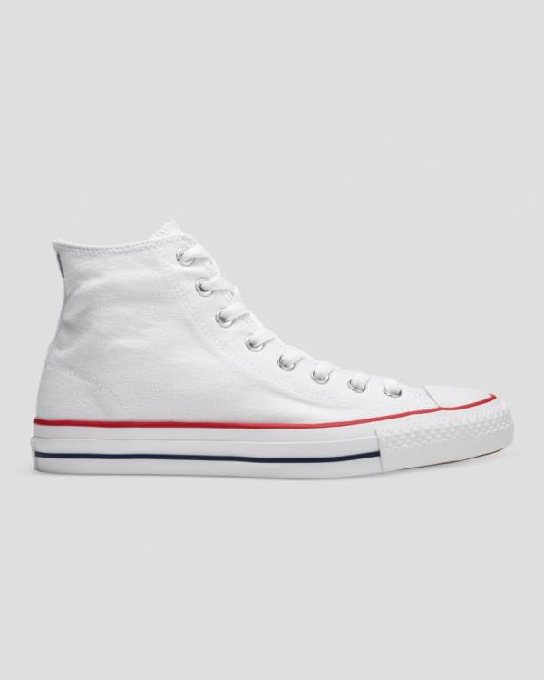 Tenis Cano Alto Converse Chuck Taylor All Star Pro Lona Branco | CV-120RHP